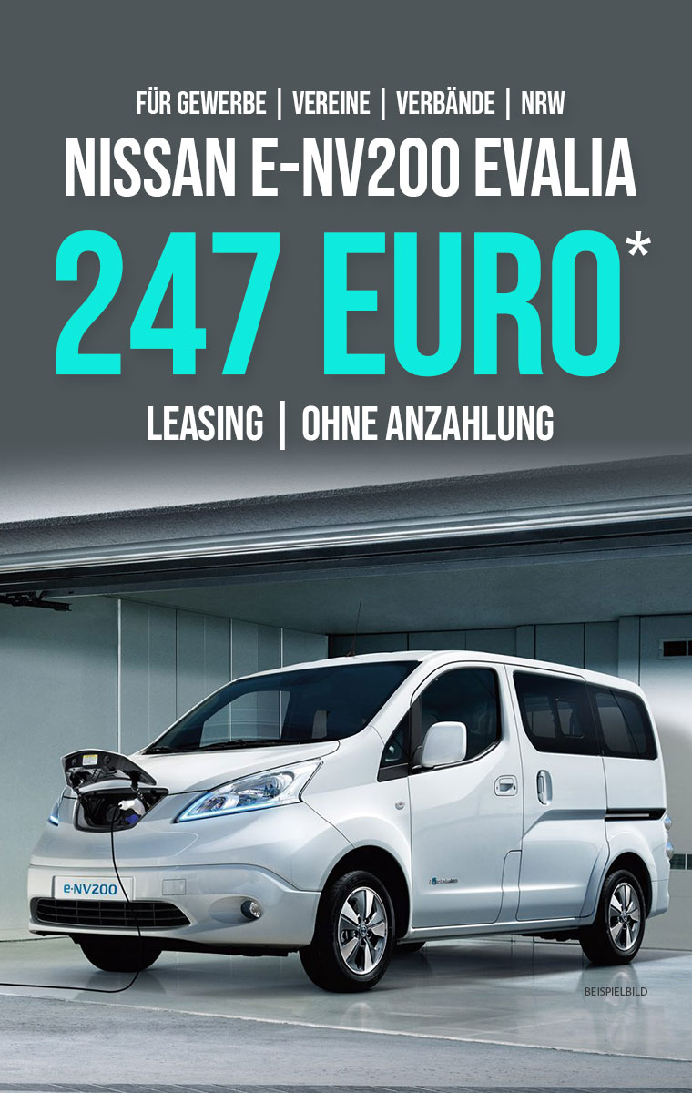 Nissan e-NV200 EVALIA günstig leasen - für Unternehmen, Vereine, Verbände