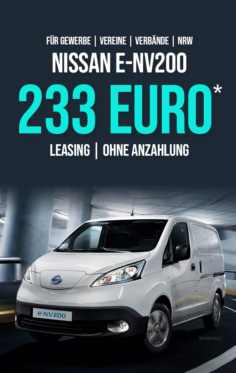 Nissan e-NV200 Kastenwagen günstig leasen - für Unternehmen, Vereine, Verbände